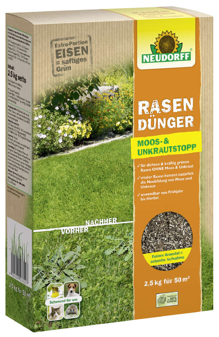 Neudorff TerraVital RasenSanierer & RasenDünger – 2-in-1 Set Für Dichten, Grünen Rasen Ohne Moos & Lücken
